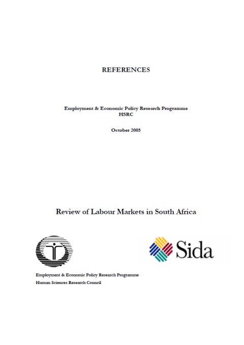 A Review of Labour Markets in South Africa: References - GTAC