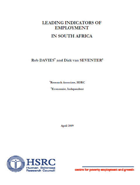 Leading Indicators of Employment in South Africa – GTAC