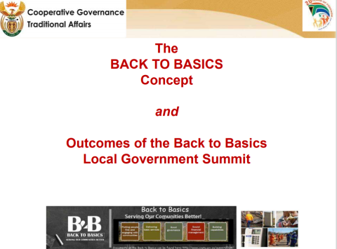 Content session: Sustainability of basic service delivery: Back 2 ...